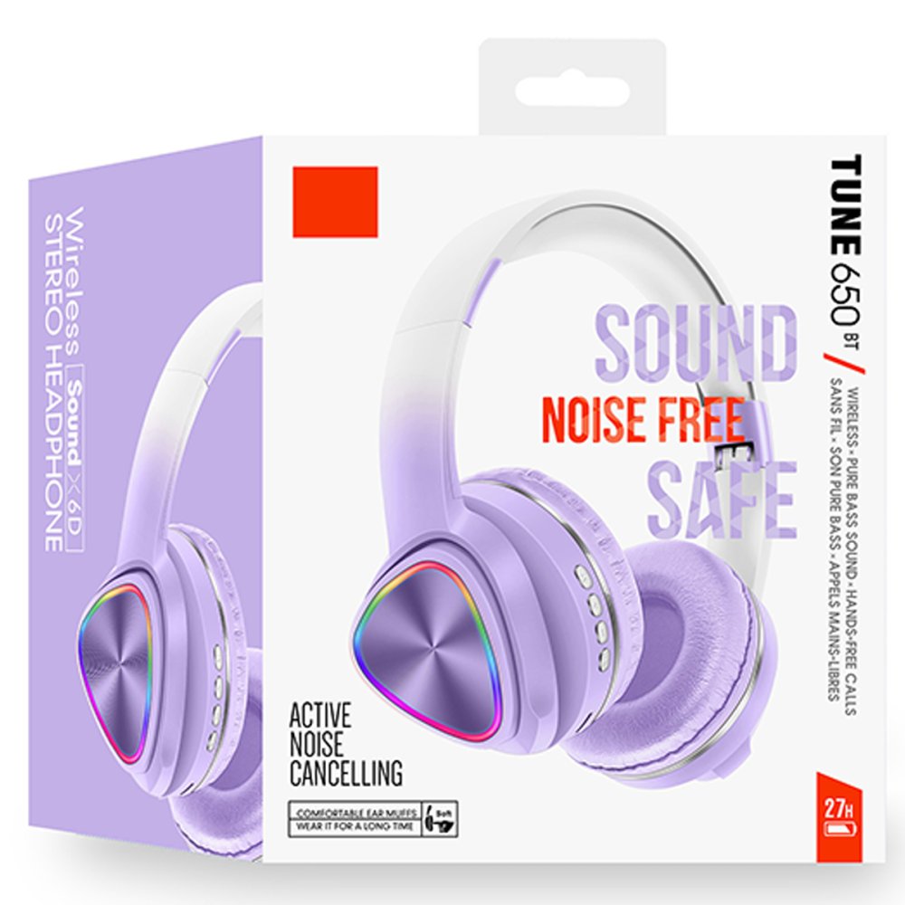 Karler Bass Tune 650 BT RGB Kablosuz Kafaüstü Kulaklık - Lila