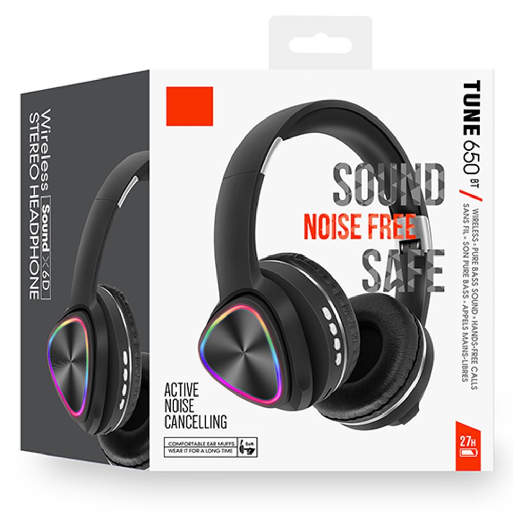 Karler Bass Tune 650 BT RGB Kablosuz Kafaüstü Kulaklık - Siyah