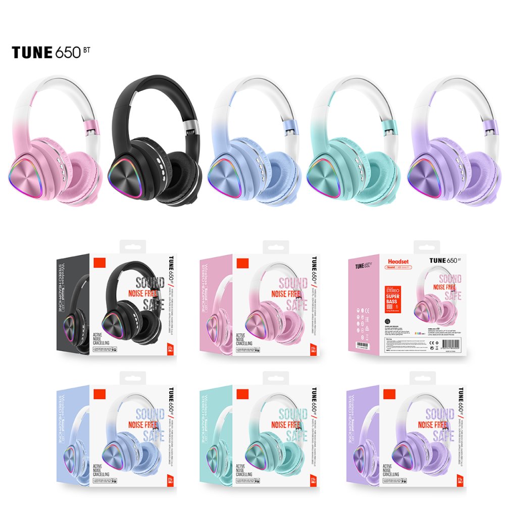 Karler Bass Tune 650 BT RGB Kablosuz Kafaüstü Kulaklık - Siyah