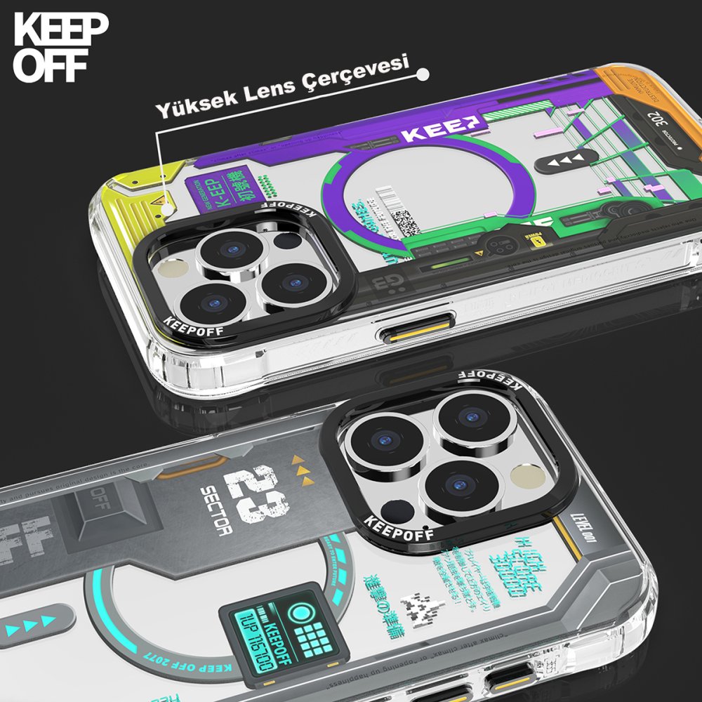 Keep Off iPhone 15 Pro Future Armor Magsafe Kapak - Black Samurai