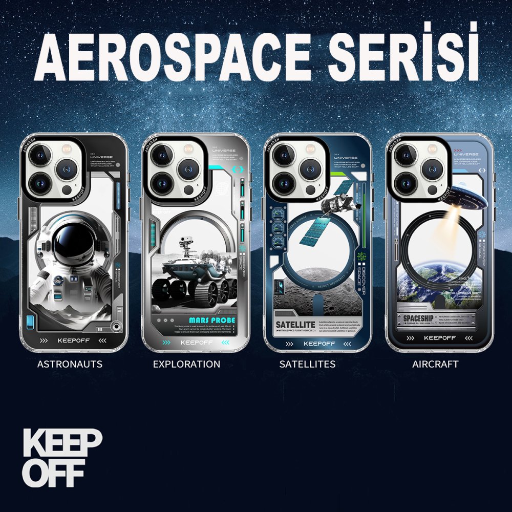 Keep Off iPhone 15 Pro Max Aerospace Magsafe Kapak - Spaceman