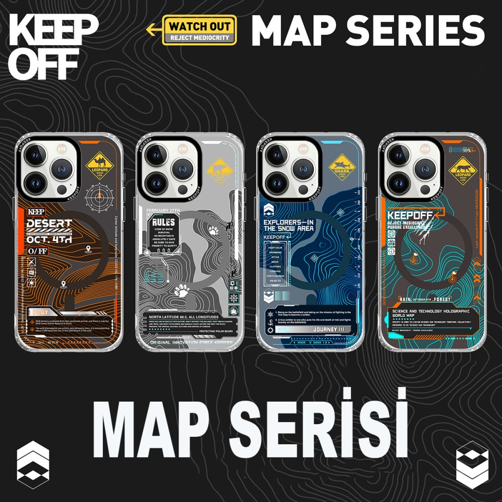 Keep Off iPhone 15 Pro Max Map Magsafe Kapak - Island