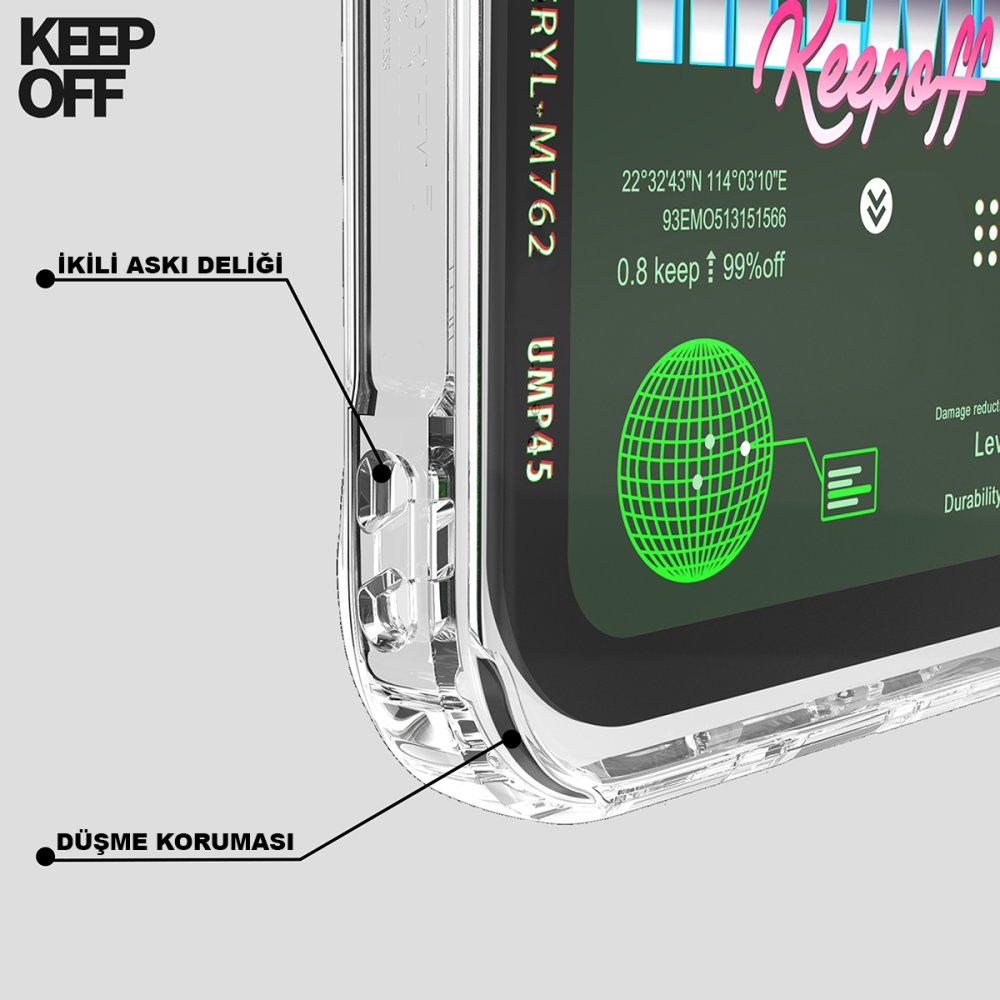 Keep Off iPhone 15 Pro Max Parallel Space Time Magsafe Kapak - Heart of Atom