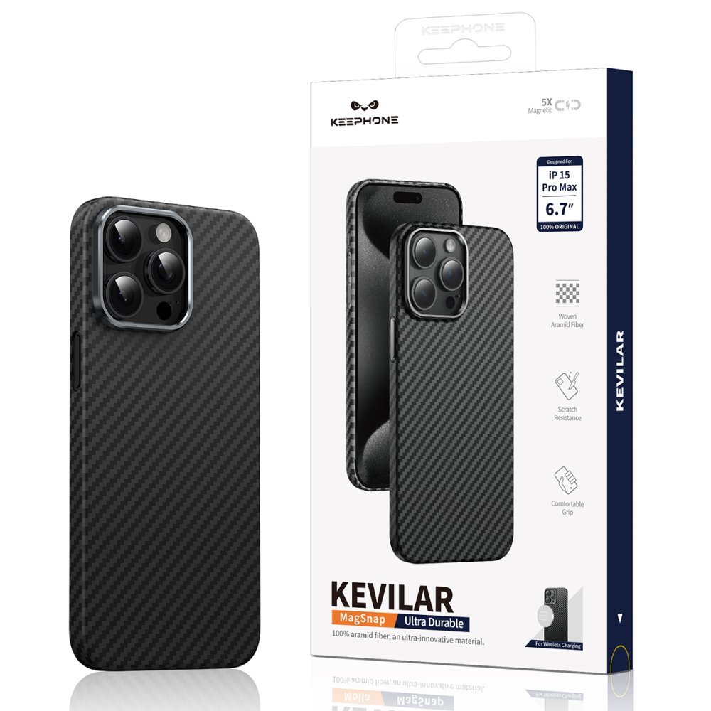 Keephone iPhone 14 Pro Max Kevlar Magsafe Kılıf - Mor