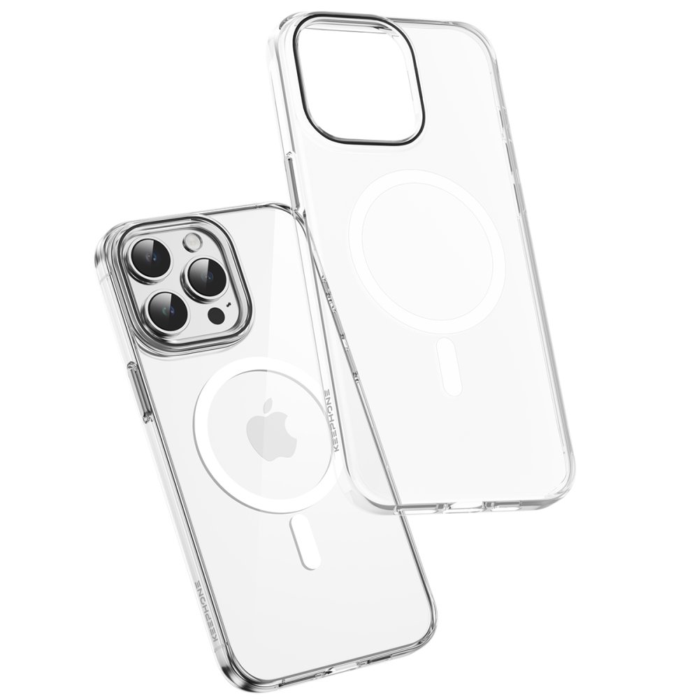 Keephone iPhone 15 Aurora Şeffaf Magsafe Kılıf - Siyah