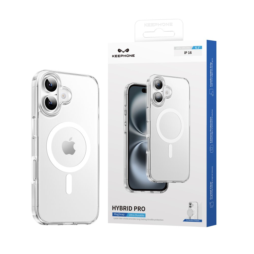 Keephone iPhone 16 Plus Hybrid Pro Magsafe Kılıf - Şeffaf