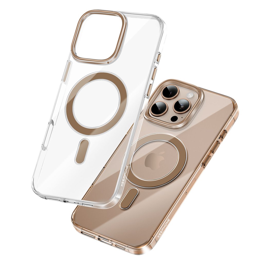 Keephone iPhone 16 Pro Aurora Şeffaf Magsafe Kılıf - Natural Titanyum