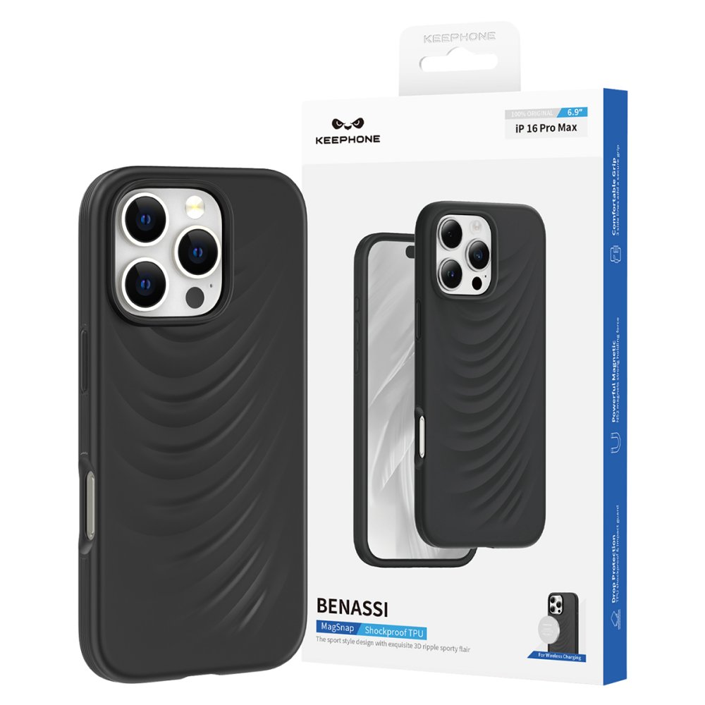 Keephone iPhone 16 Pro Benassi Magsafe Kılıf - Siyah