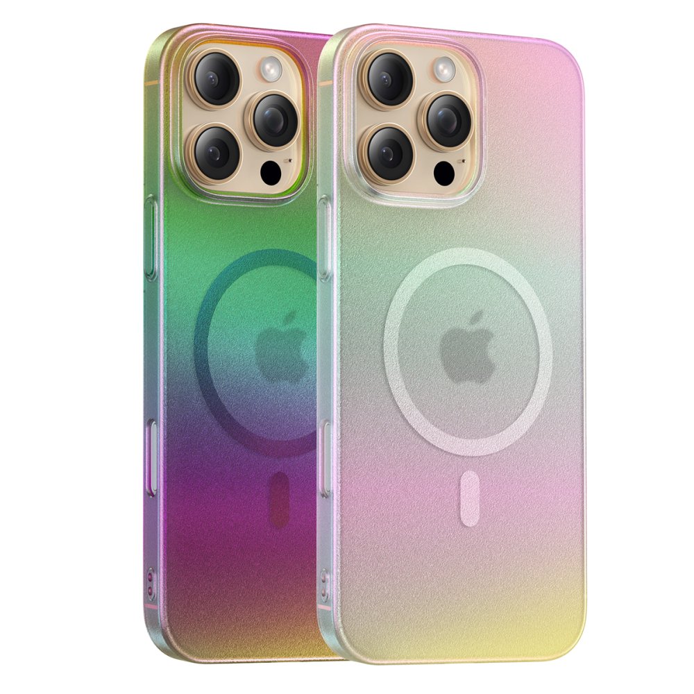 Keephone iPhone 16 Pro Fantasia Gökkuşağı Magsafe Kılıf - Siyah