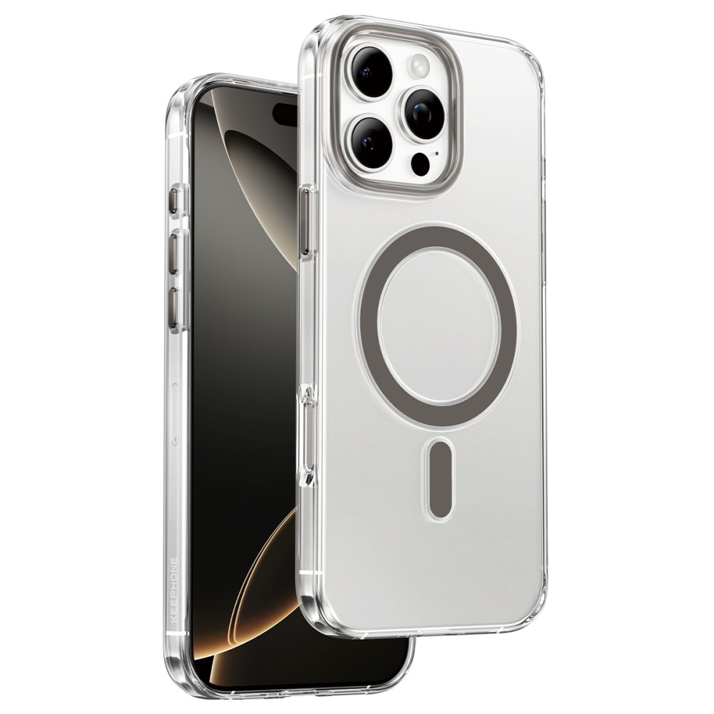 Keephone iPhone 16 Pro Max Aurora Şeffaf Magsafe Kılıf - Natural Titanyum
