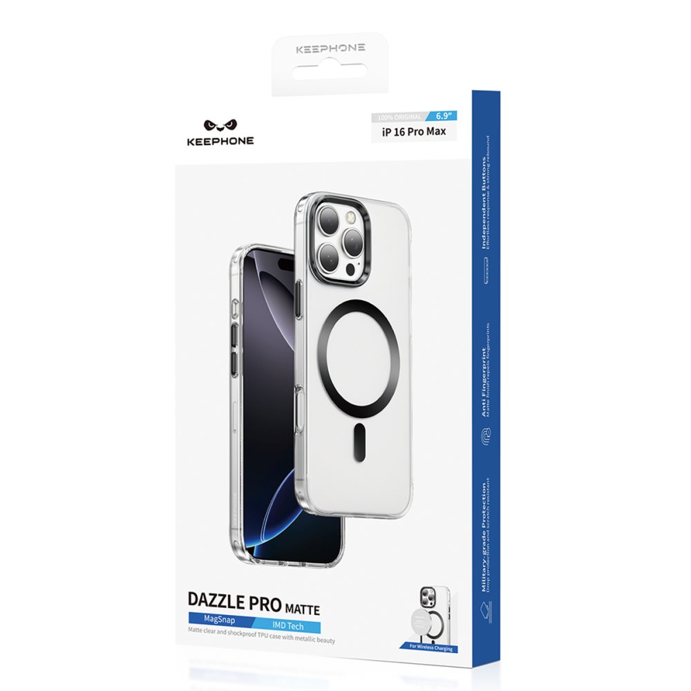Keephone iPhone 16 Pro Max Dazzle Pro Matte Magsafe Kılıf - Siyah Titanyum