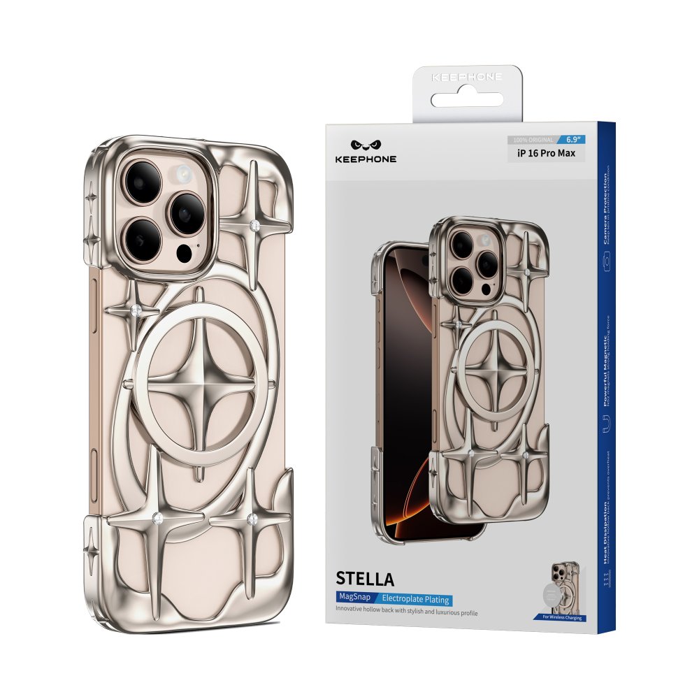 Keephone iPhone 16 Pro Stella Magsafe Kılıf - Gold