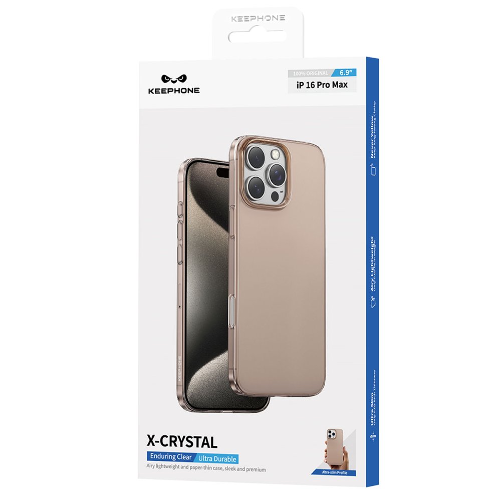 Keephone iPhone 16 Pro X-Crystal Slim Kılıf - Çöl Titanyum