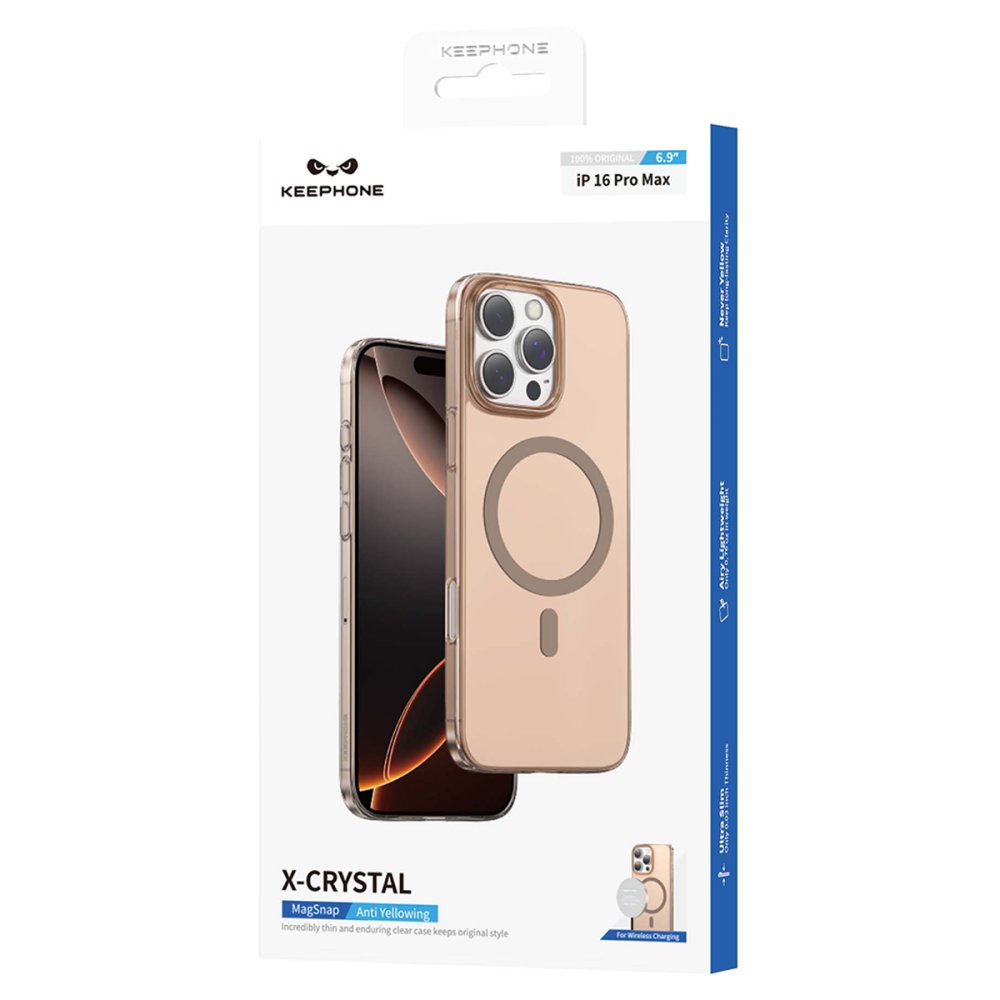 Keephone iPhone 16 Pro X-Crystal Slim Magsafe Kılıf - Çöl Titanyum