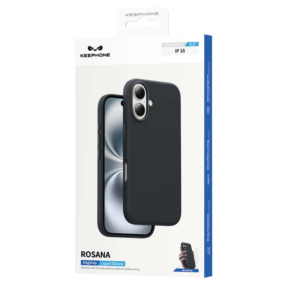 Keephone iPhone 16 Rosana Silikon Kılıf - Siyah