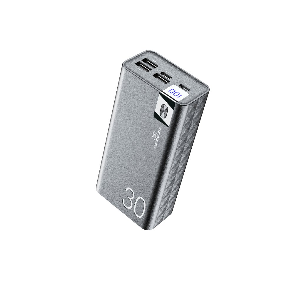 Konfulon A19 Dijital Ekranlı Powerbank 30.000 mAh Hızlı Şarj - Siyah