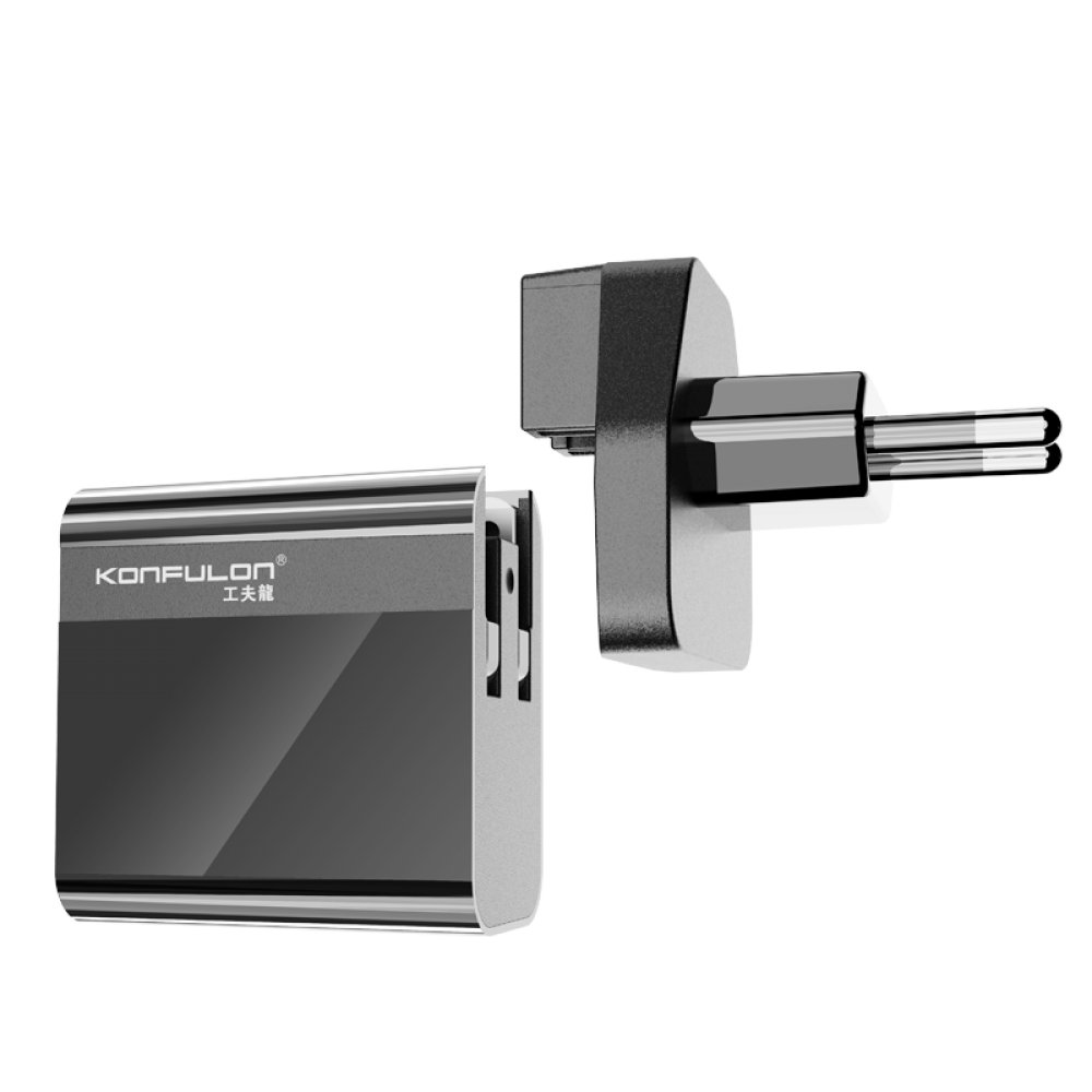 Konfulon C65Q Type-C USB 3.0 Quick PD 20W Dijital Seyahat Hızlı Şarj Cihazı - Siyah