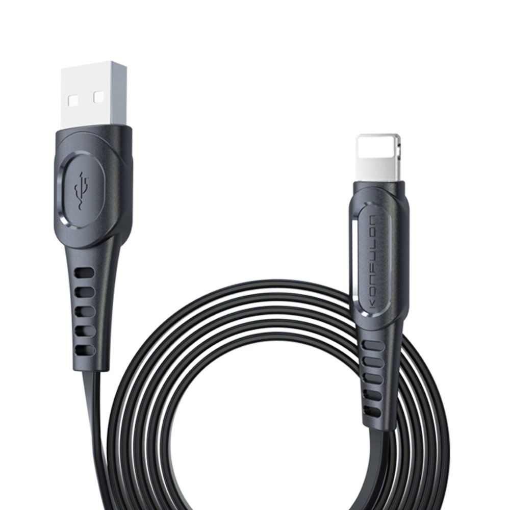 Konfulon DC02 Süper Hızlı Lightning Kablo iphone Uyumlu 1M 2.4A - Siyah