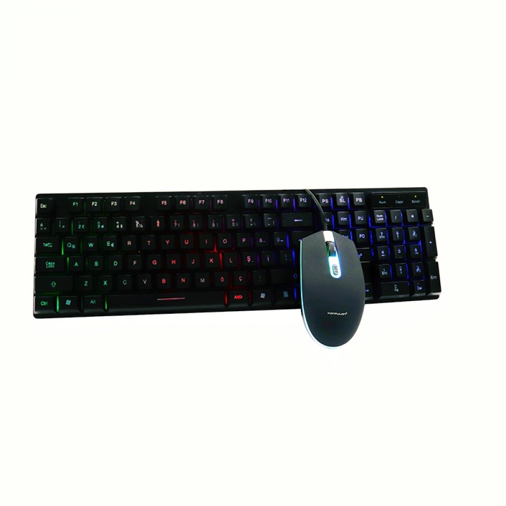 Konfulon KM99 Türkçe Q RGB Işıklı Gaming Klavye Mouse Set