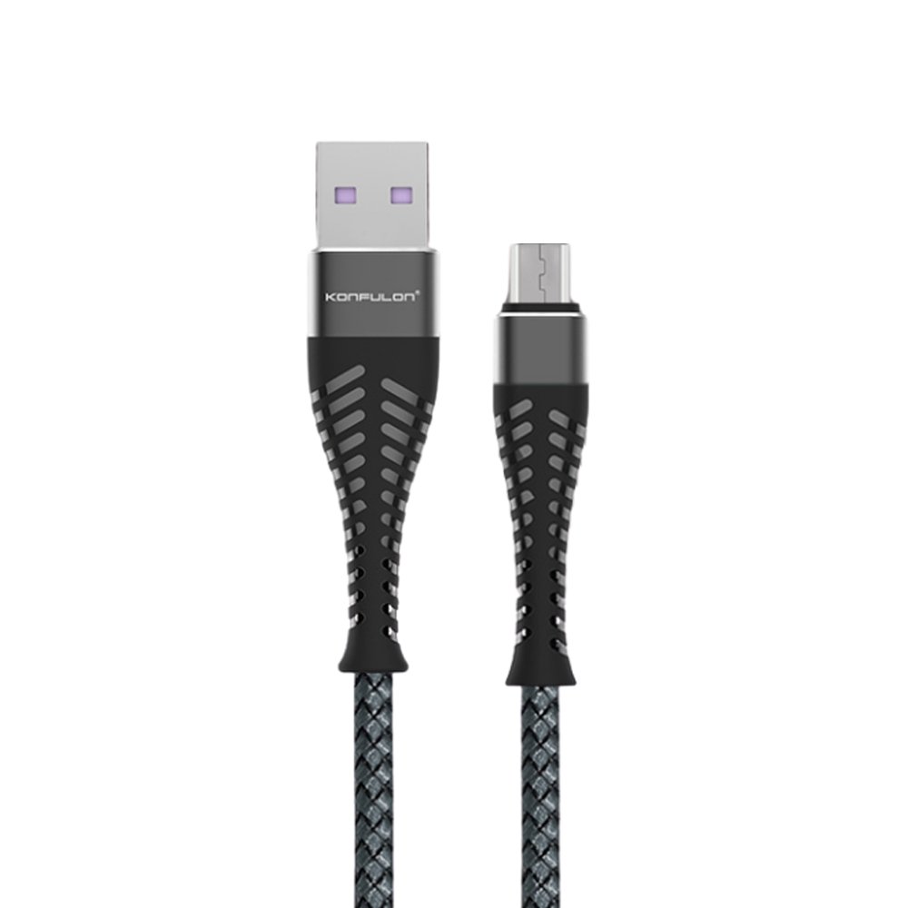 Konfulon S61 Micro USB Kablo 1.2M 3.1A - Gri