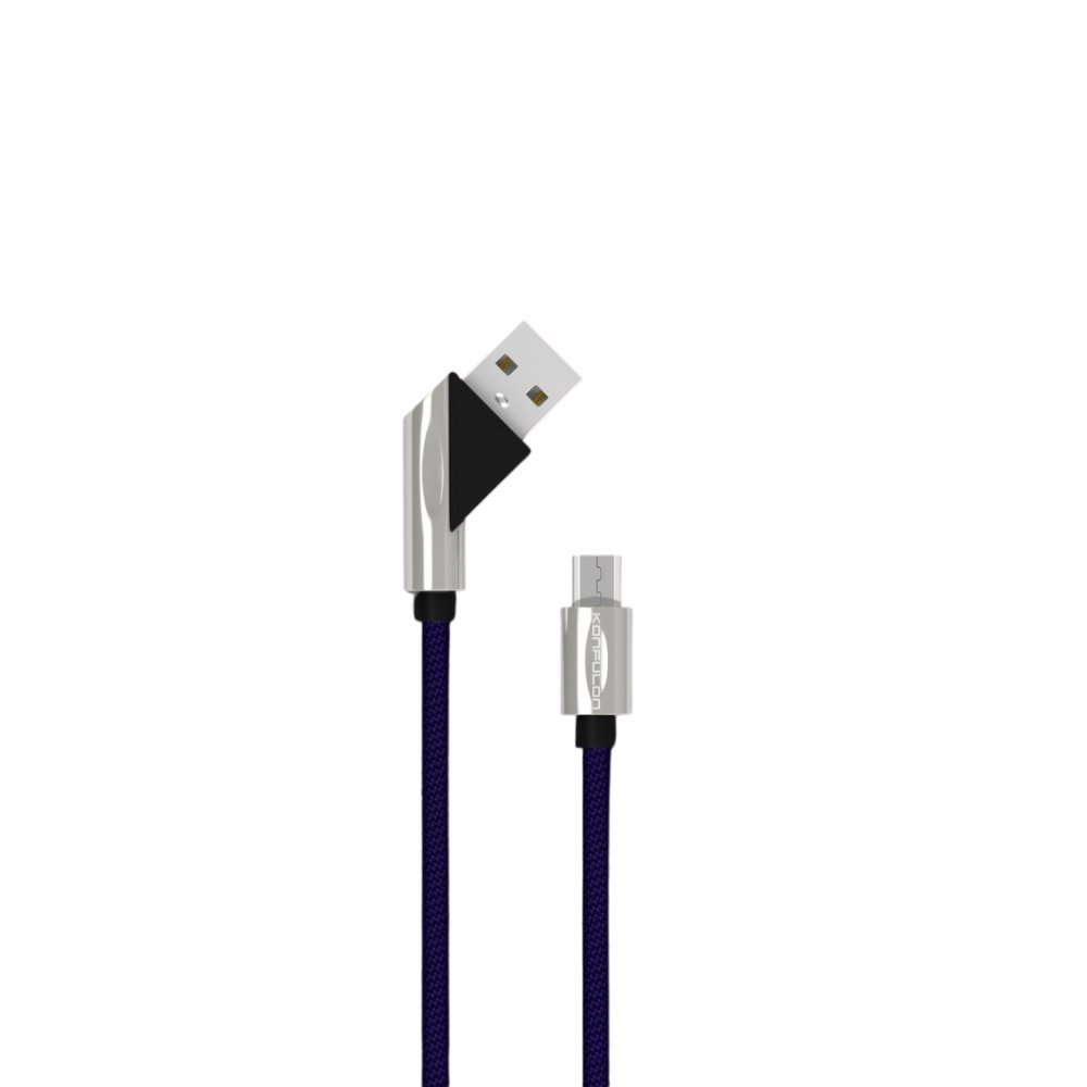 Konfulon S67 45 Derece Micro USB Kablo 1M 2.4A - Lacivert