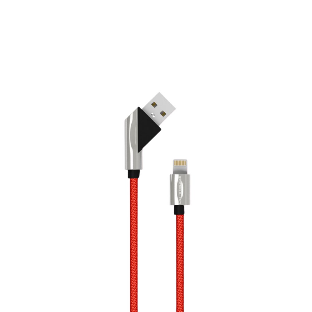 Konfulon S68 45 Derece Lightning Kablo iphone Uyumlu 1M 2.4A - Kırmızı