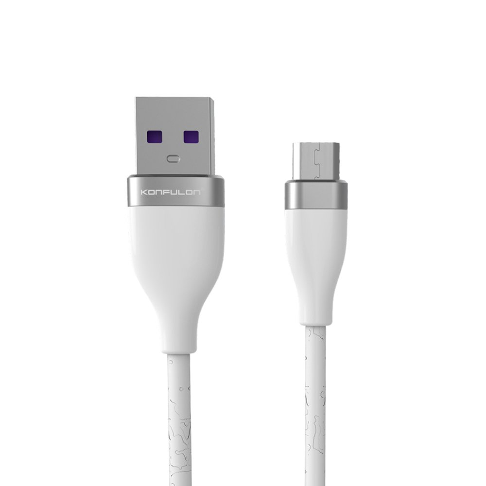 Konfulon S82 Seramik Uçlu Micro USB Kablo 1M 3.1A - Beyaz