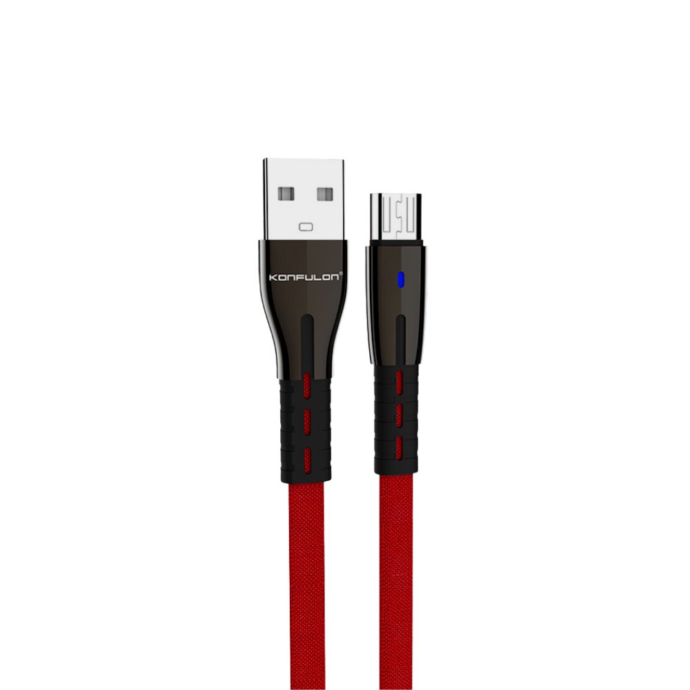 Konfulon S85 Ledli Micro USB Kablo 1M 2.1A - Kırmızı