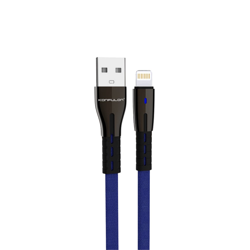 Konfulon S86 Ledli Lightning Kablo iphone Uyumlu 1M 2.1A - Mavi
