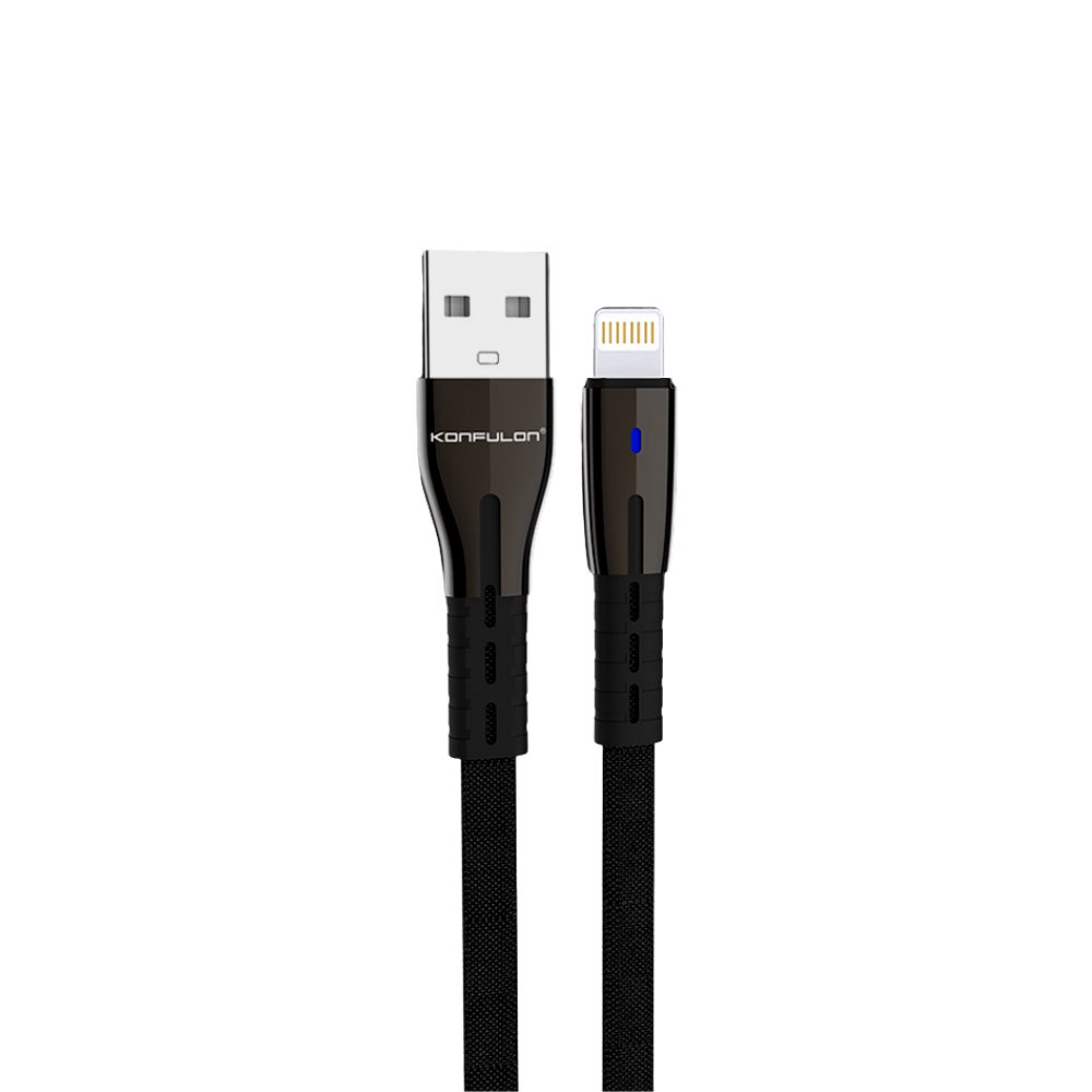 Konfulon S86 Ledli Lightning Kablo iphone Uyumlu 1M 2.1A - Siyah