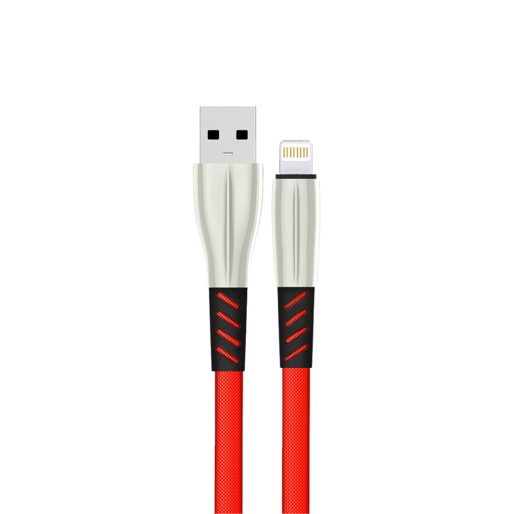 Konfulon S89 Metal Uçlu Lightning Kablo iphone Uyumlu 1M 2.4A - Kırmızı