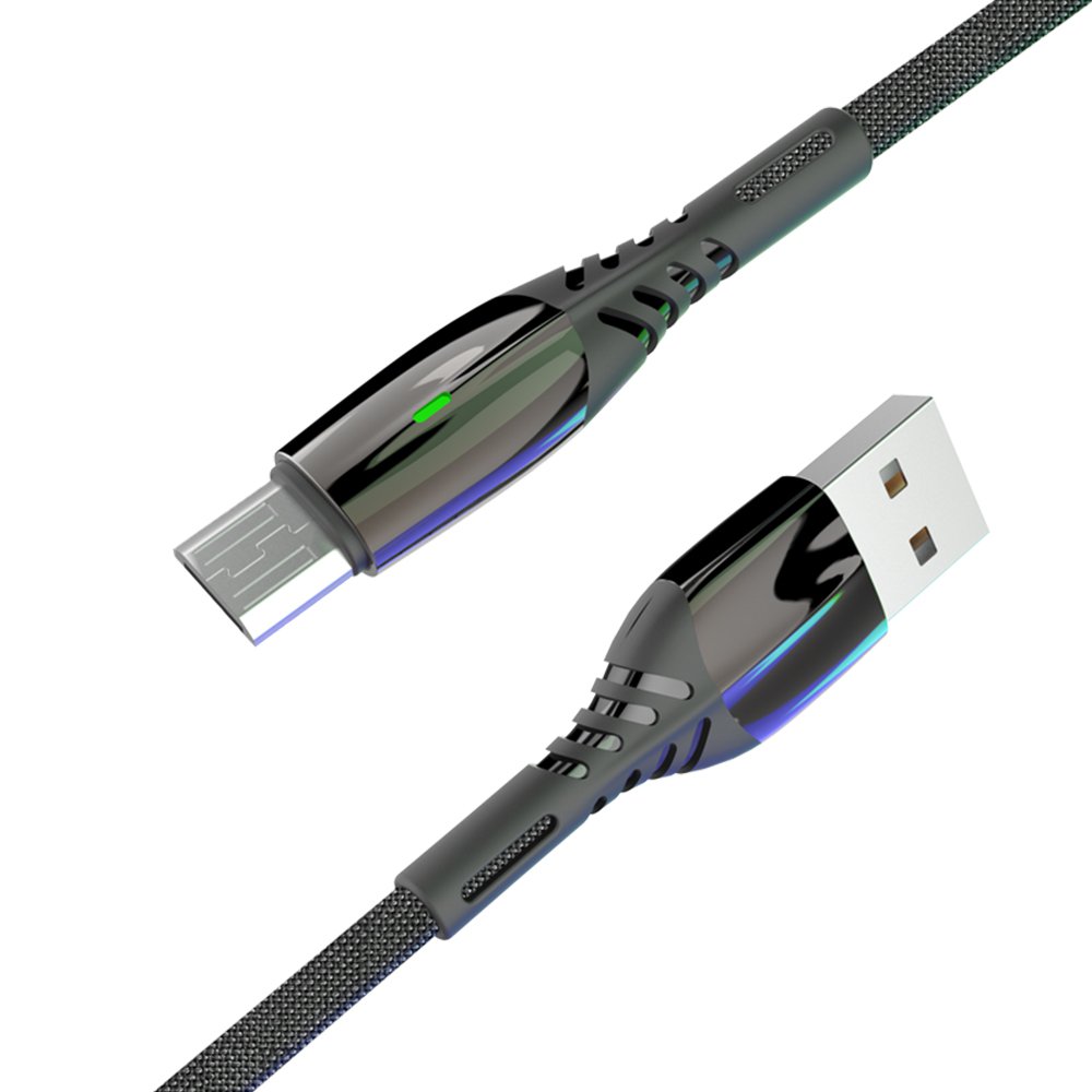 Konfulon S91 Ledli Micro USB Kablo 1M 2.4A - Siyah