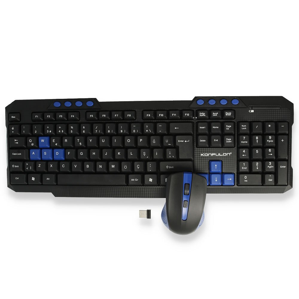 Konfulon W100 Türkçe Q Kablosuz Klavye Mouse Set