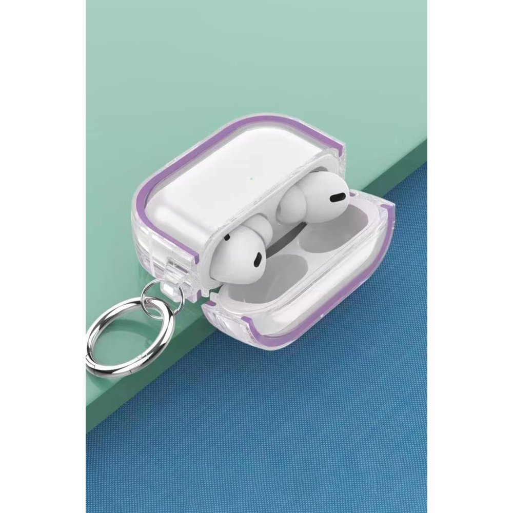 Movenchy Airpods Pro 2 (2.nesil) Shiny Şeffaf Kılıf - Beyaz