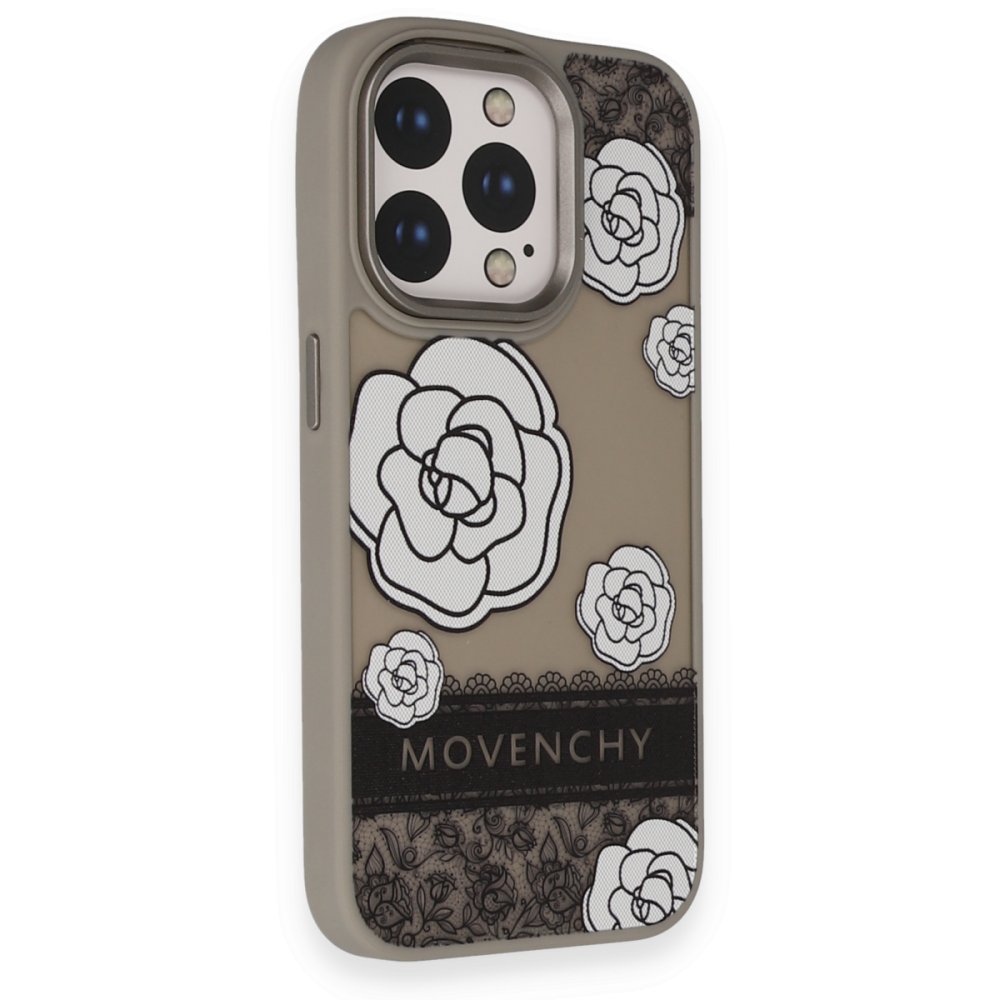 Movenchy iPhone 15 Pro Max Terra Desenli Kapak - Gri - 3