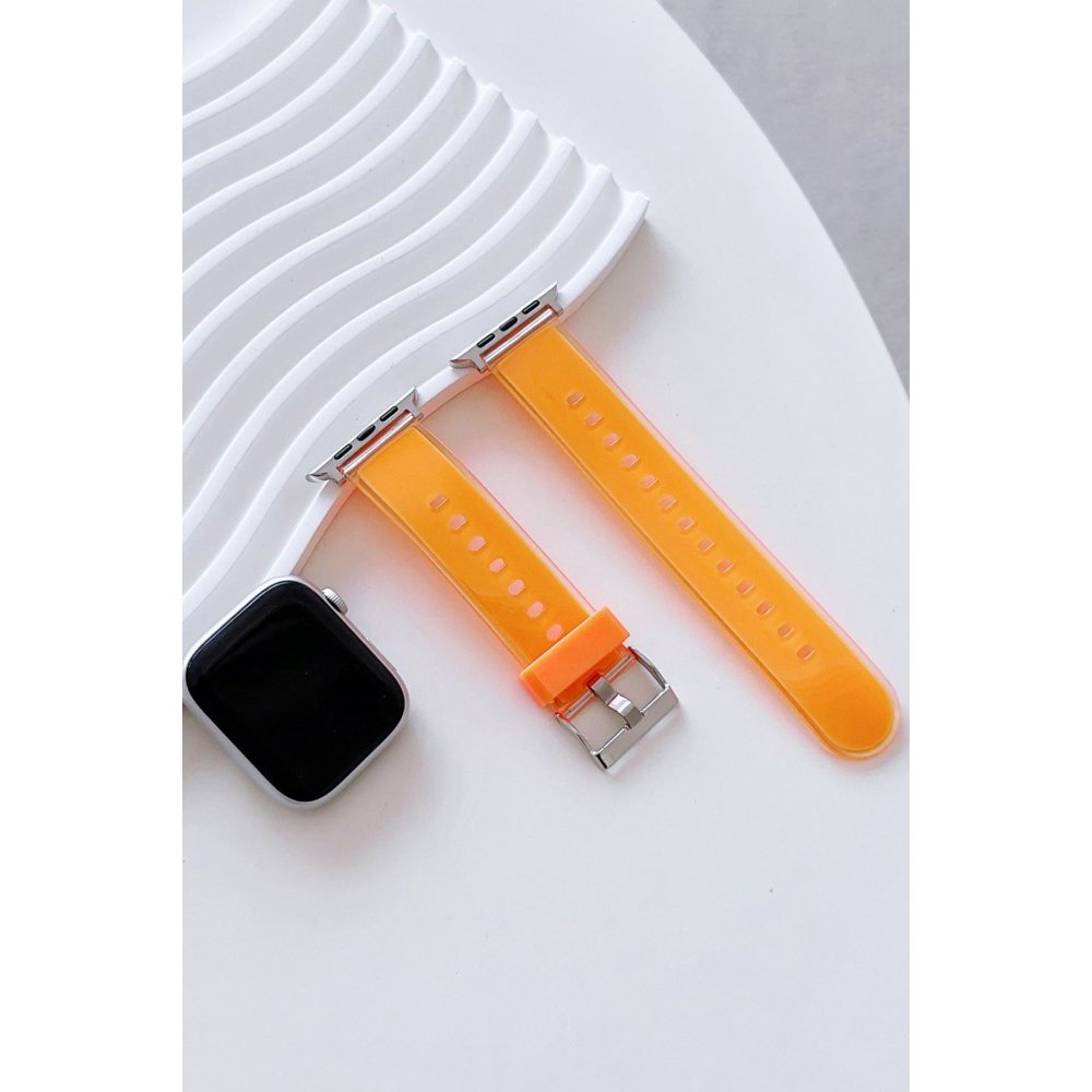 Movenchy Watch Ultra 49mm Jelly Silikon Kordon - Turuncu