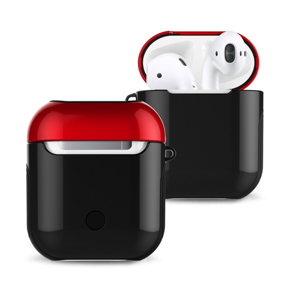 Newface Airpods 2 (2.nesil) 3in1 Kılıf - Siyah-Kırmızı