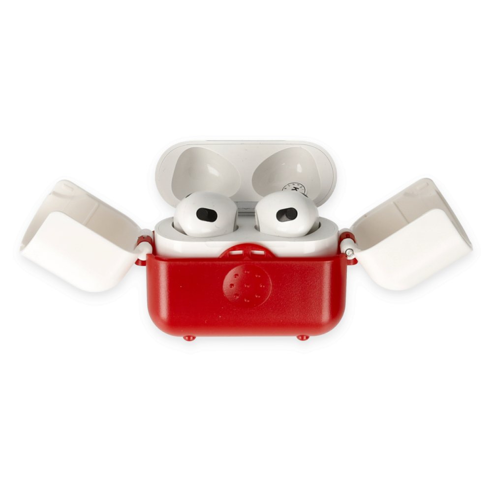 Newface Airpods 3 (3.nesil) Basmalı Kılıf - Kırmızı-Beyaz
