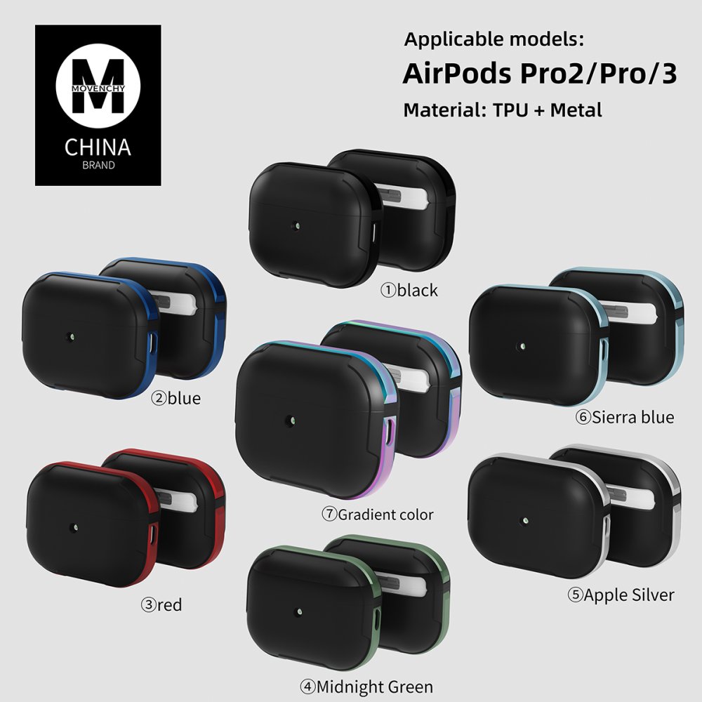 Movenchy Airpods 3 (3.nesil) MO-A8 Armor Kılıf - Kırmızı