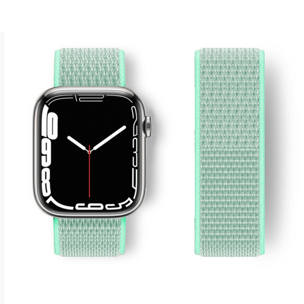 Newface Apple Watch 38mm Hasırlı Cırtcırtlı Kordon - Turkuaz