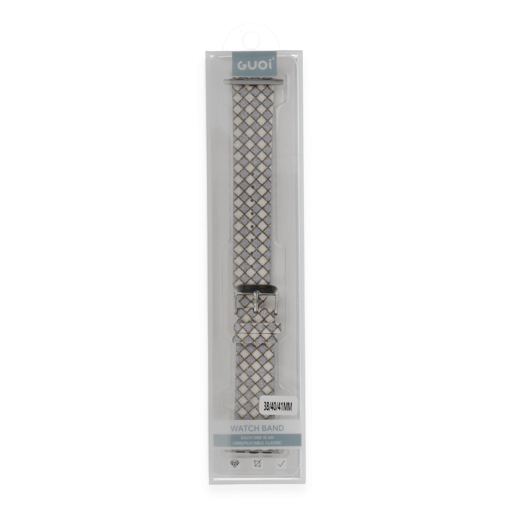 Newface Apple Watch 38mm Karo Motif Kordon - Lila