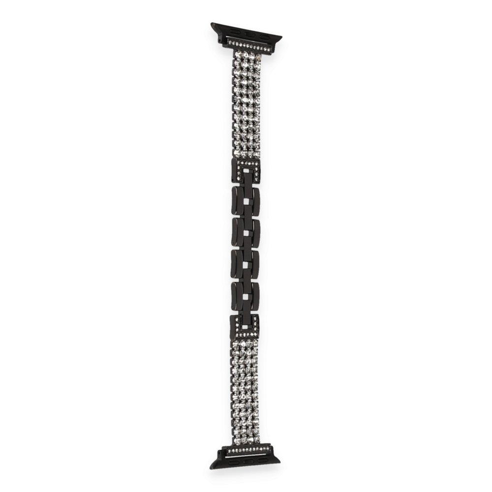 Newface Apple Watch 38mm Live Taşlı Kordon - Siyah