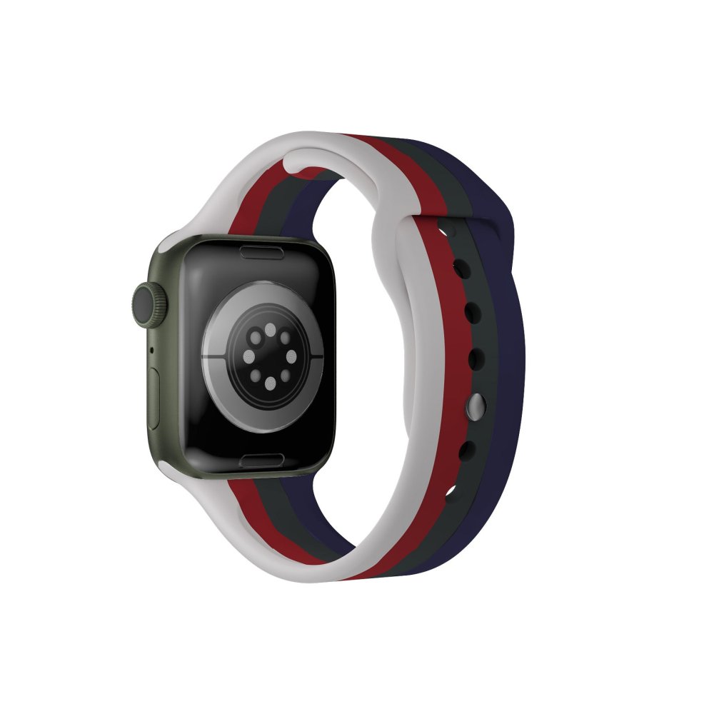 Newface Apple Watch 40mm Gökkuşağı Org Kordon - Beyaz-Lacivert