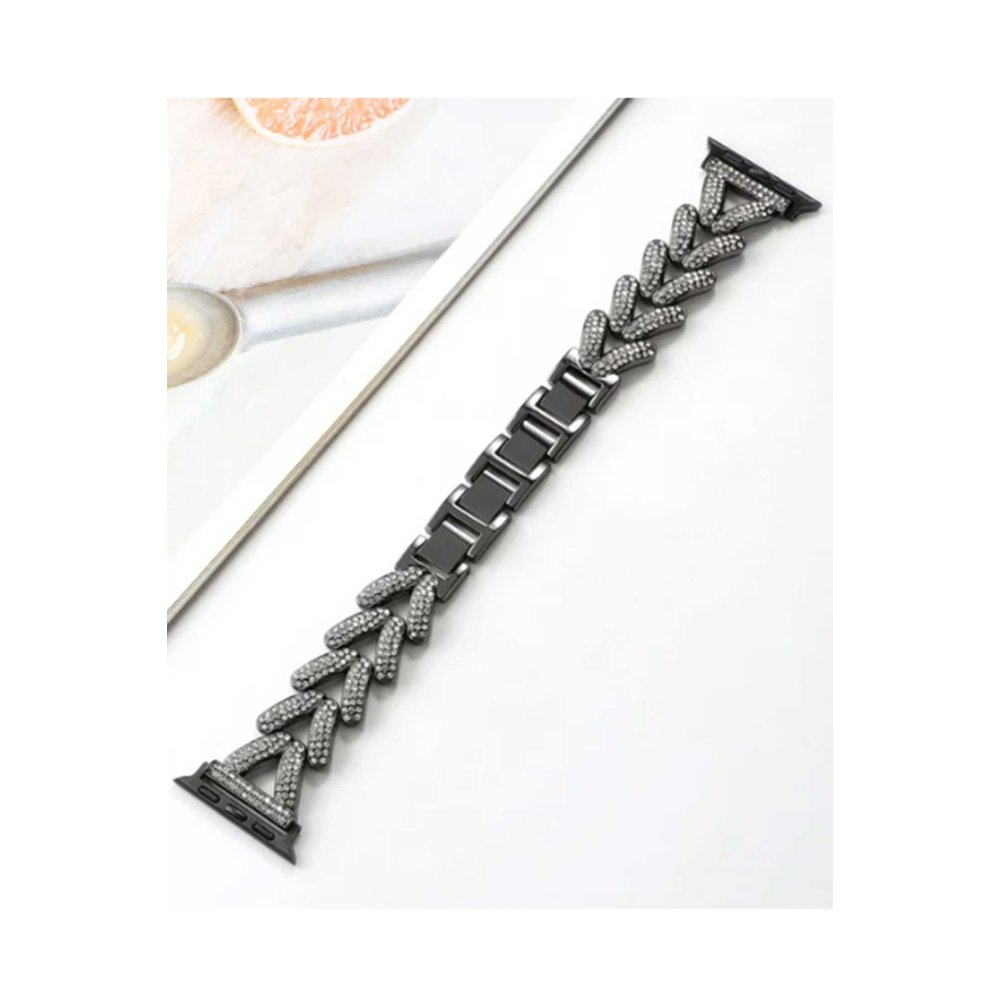 Newface Apple Watch 40mm Node Taşlı Kordon - Siyah