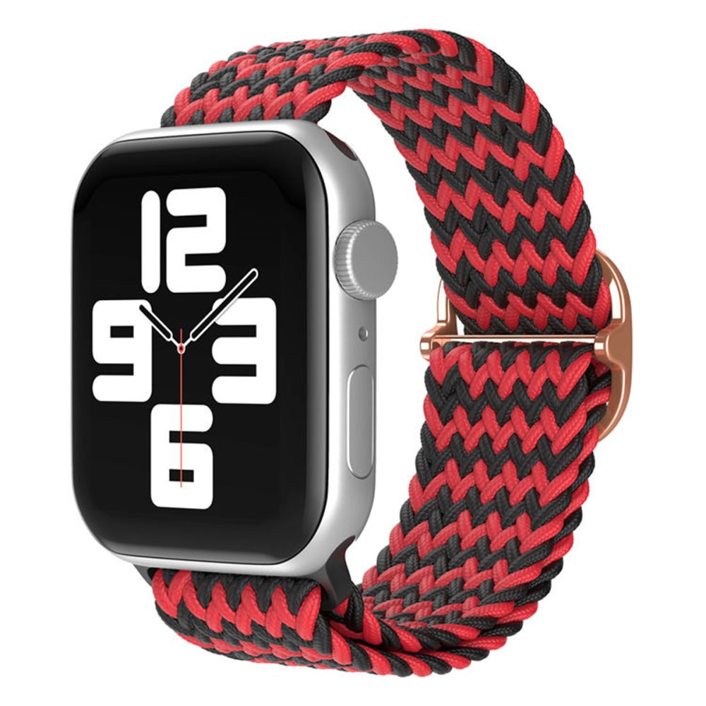 Newface Apple Watch 40mm Star Kordon - Zigzag Kırmızı-Siyah