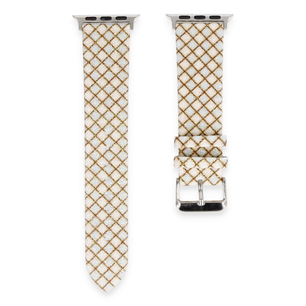 Newface Apple Watch 41mm Karo Motif Kordon - Mavi