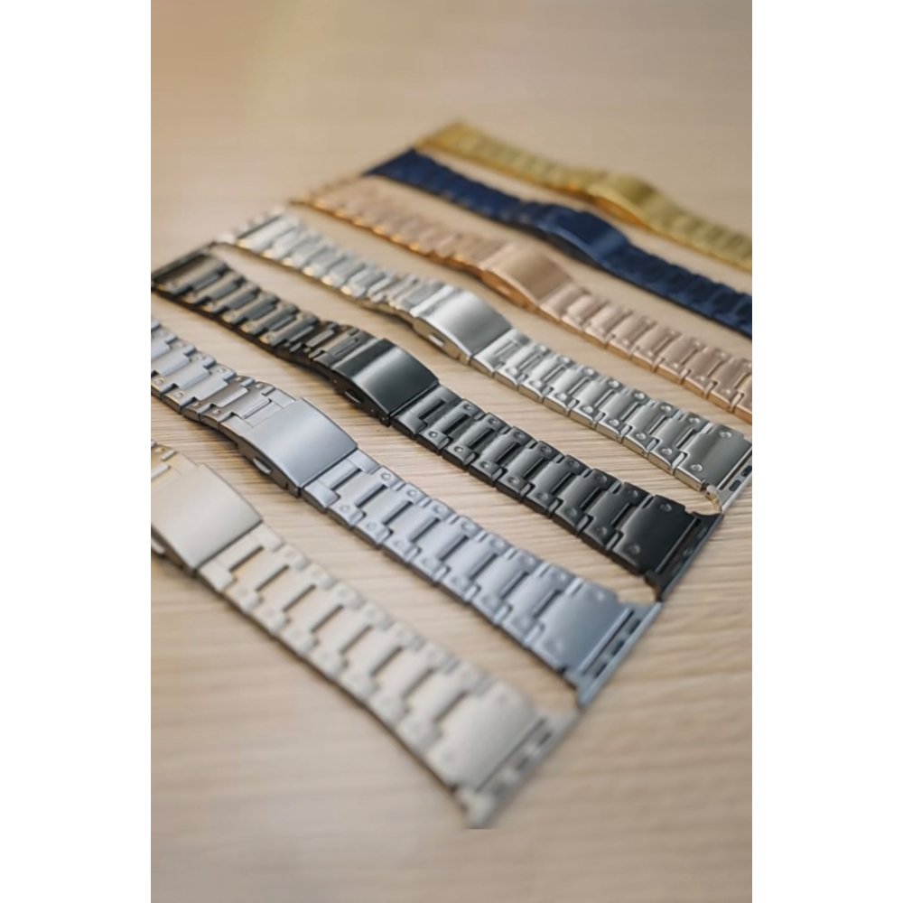 Newface Apple Watch 42mm İron Metal Baklalı Kordon - Gri