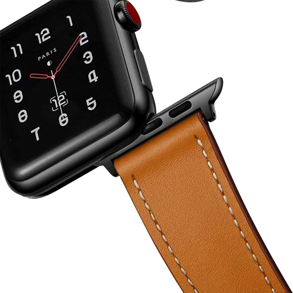 Newface Apple Watch 42mm KR415 Luaz Deri Kordon - Siyah