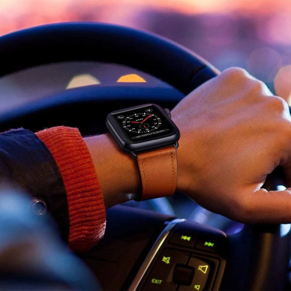 Newface Apple Watch 42mm KR415 Luaz Deri Kordon - Turuncu