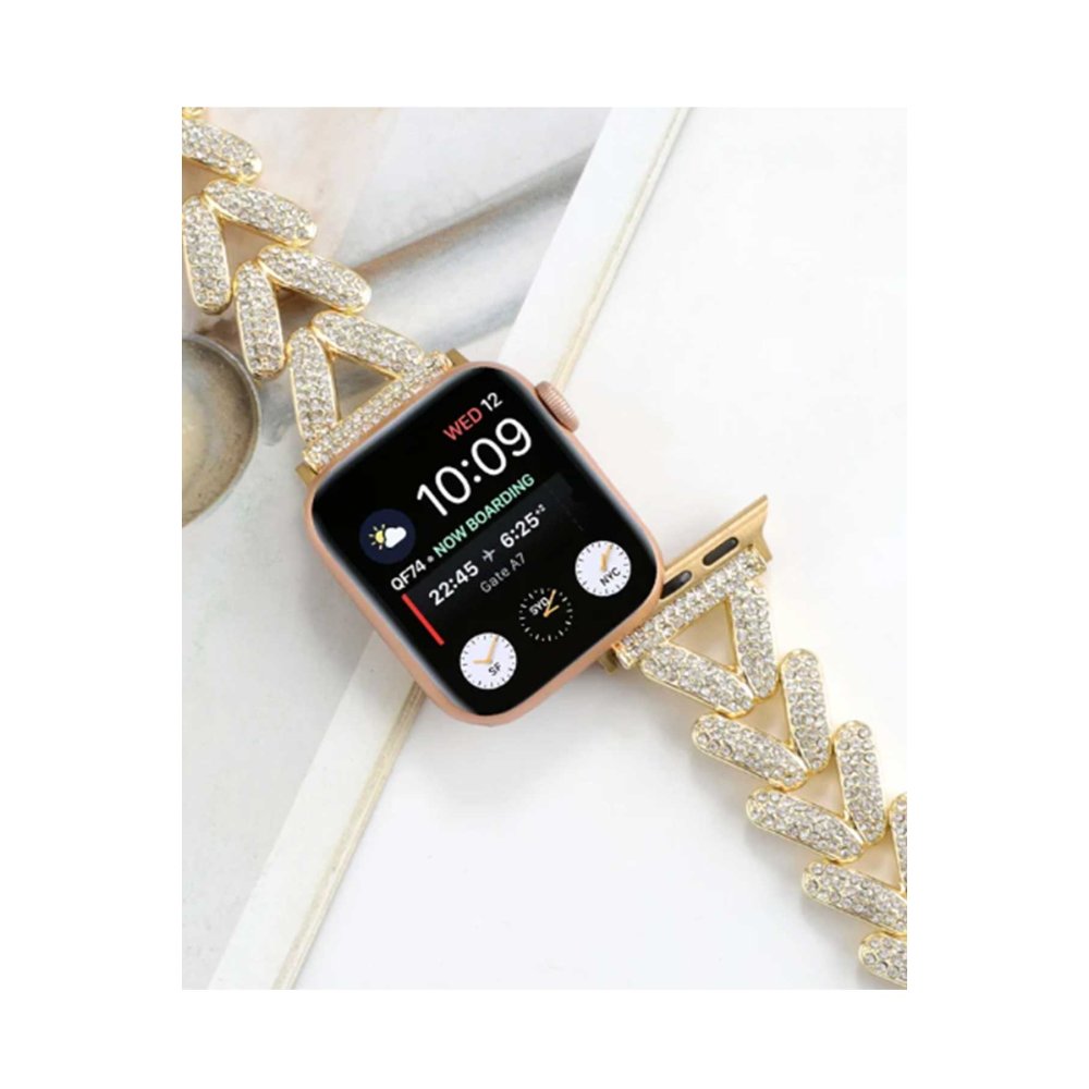 Newface Apple Watch 42mm Node Taşlı Kordon - Siyah
